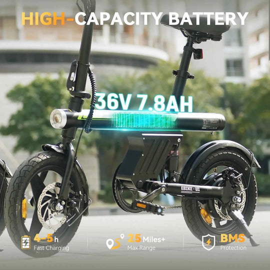 Finbike U1 Electric Commuter Bike 14" Tires 36V 7.8Ah Battery