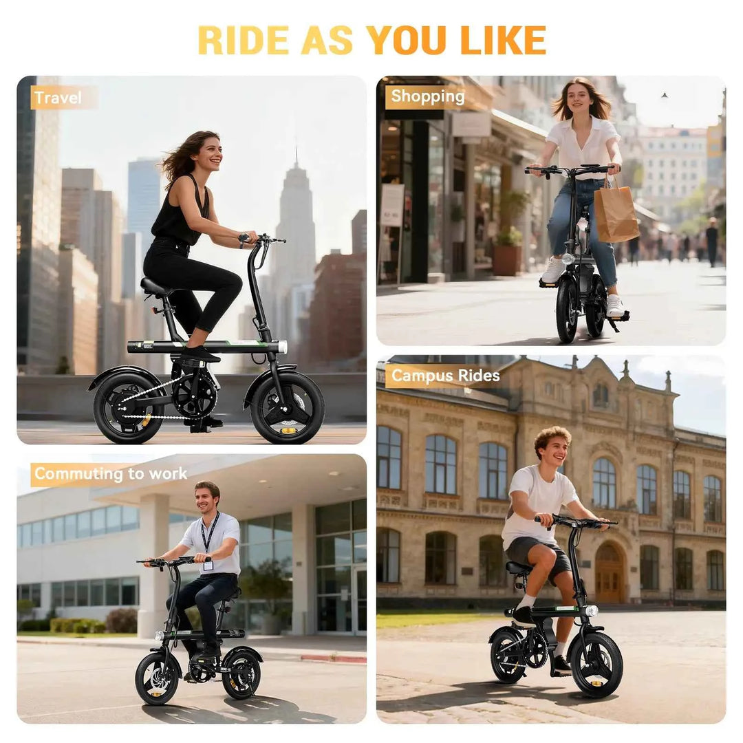 Finbike U1 Electric Commuter Bike 14" Tires 36V 7.8Ah Battery