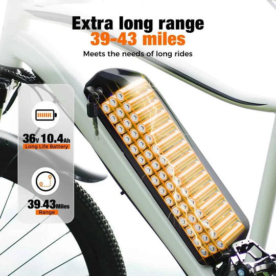 Finbike EB3 Electric Mountain Bike 26" Tires 36V 10.4Ah Battery