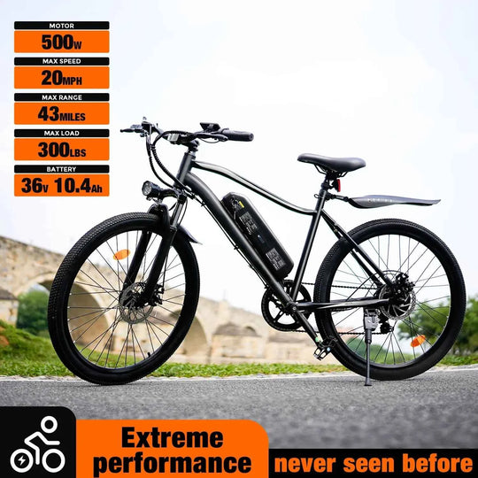 Finbike EB3 Electric Mountain Bike 26" Tires 36V 10.4Ah Battery