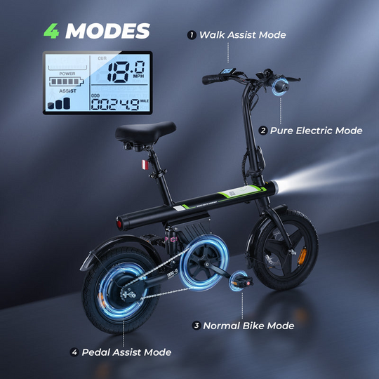 Finbike U1 Electric Commuter Bike 14" Tires 36V 7.8Ah Battery