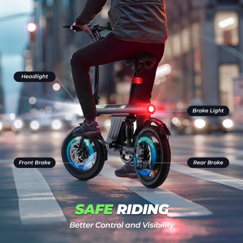 Finbike U1 Electric Commuter Bike 14" Tires 36V 7.8Ah Battery