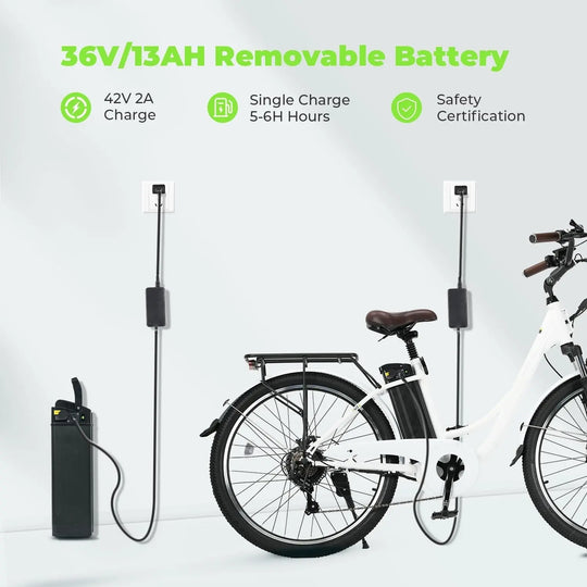 Finbike U2 Electric Step-Thru Bike 26" Tires 36V 13Ah Battery