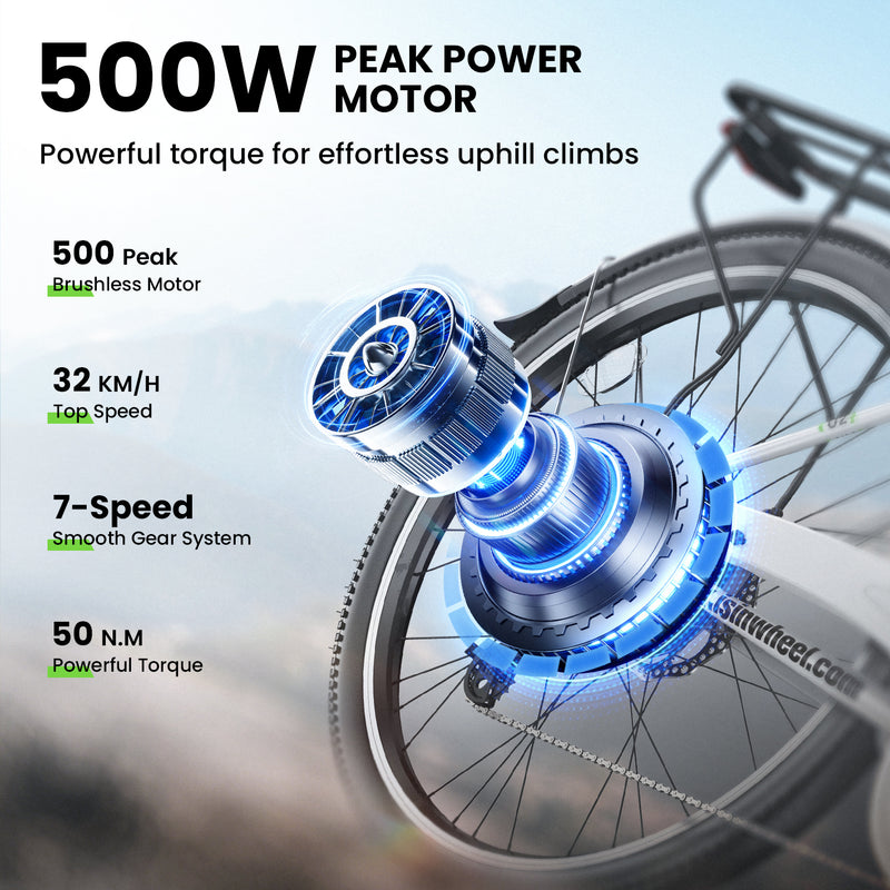 Finbike U2 Electric Step-Thru Bike 26" Tires 36V 13Ah Battery