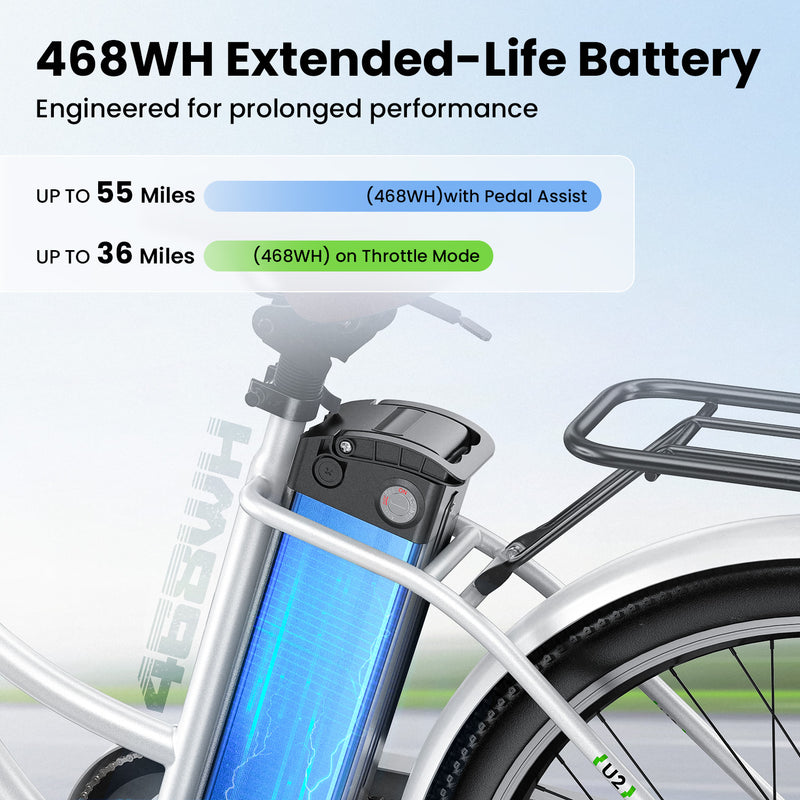 Finbike U2 Electric Step-Thru Bike 26" Tires 36V 13Ah Battery