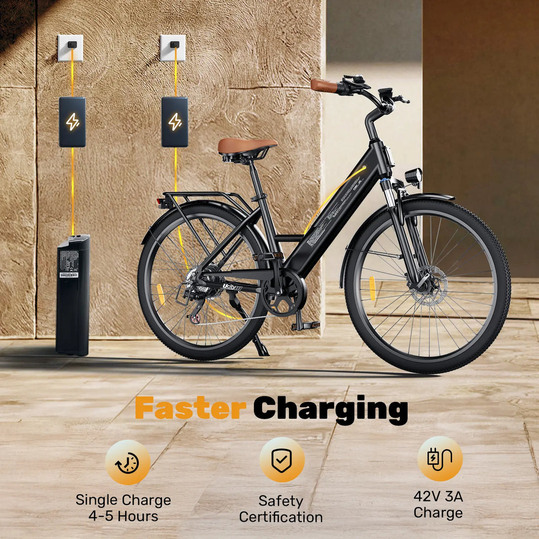 Finbike Ucity 26" Tire Electric Trekking Bike 36V 10.4Ah Battery
